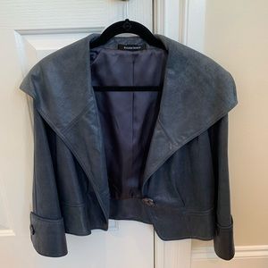ELLEN TRACY vintage blue leather jacket